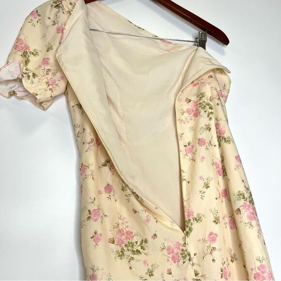 CIDER Floral One Shoulder Ruffle Mini Dress Small - Picture 8 of 11